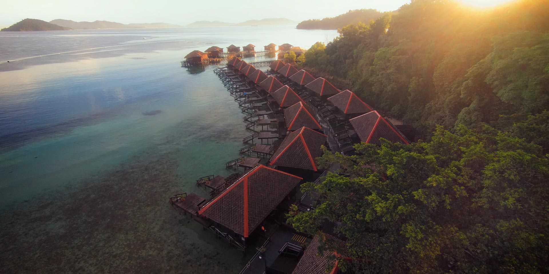 Gayana Marine Resort villas aerial view 01